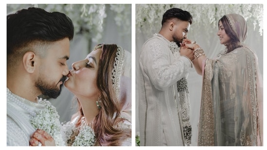 Actor Hina Khan tied the knot with longtime partner Rocky Jaiswal in a private ceremony. The couple celebrated their union with beautiful photos on Instagram. Hina Khan is now married to her long-term beau, Rocky Jaiswal. Ye Rishta Kya Kehlata Hai star tied the knot with Rocky in an intimate ceremony and shared the news on her social media account. The couple have been dating for more than a decade and has stood by each other through thick and thin. (Also read: Hina Khan, Priyanka Chopra’s mom Madhu Chopra and Vikrant Massey visit Sri Sri Ravi Shankar’s ashram, pose for pics)