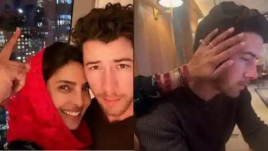 Actor Priyanka Chopra has shared pictures on Karwa Chauth as her husband, singer Nick Jonas celebrated the festival with her in New York in the 