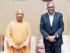 Uttar Pradesh Chief Minister Yogi Adityanath met Tata Sons Chairman N Chandrasekaran to discuss expansion and new investments. Key proposals included an 'AI