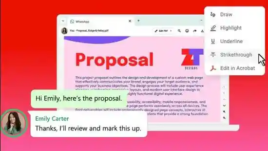 HomeNext<h4>Adobe brings Acrobat to WhatsApp, as chats evolve into document workspaces</h4><h4>With Acrobat PDF tools now integrated into