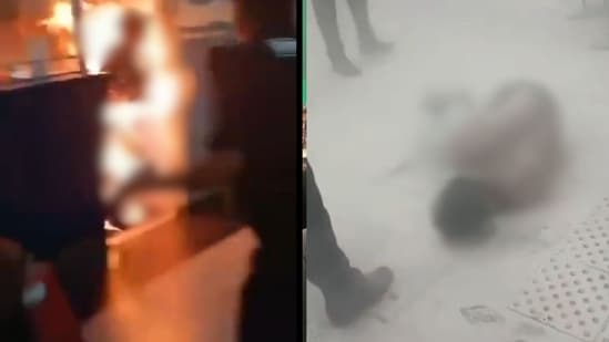 Airport staff at Almaty International Airport in Kazakhstan witnessed a horror moment after a man set himself on fire. Shocking visuals of the moment have taken over social media, showing the man engulfed in a large ball of flames. The man, suspected to be drunk, pleaded with staff to get him on a flight after missing his last train home, reported Kazakh outlet Tengrin News. Soon after, he entered a travel agency office inside the airport and asked an employee for a phone to call his wife. Their conversation reportedly turned into an argument. Following this, he asked the airport staff to leave.