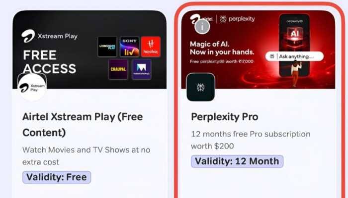 Airtel Perplexity Pro Subscription: Airtel, one of India's most popular network operators, is offering a free one-year subscription to Perplexity Pro for all its 360 million customers. Unlike traditional AI chatbots such as ChatGPT and Gemini, Perplexity functions as an AI-powered search engine that provides real-time answers by sourcing information directly from the internet. Notably, the Perplexity Pro is priced globally at Rs 17,000 for a year.