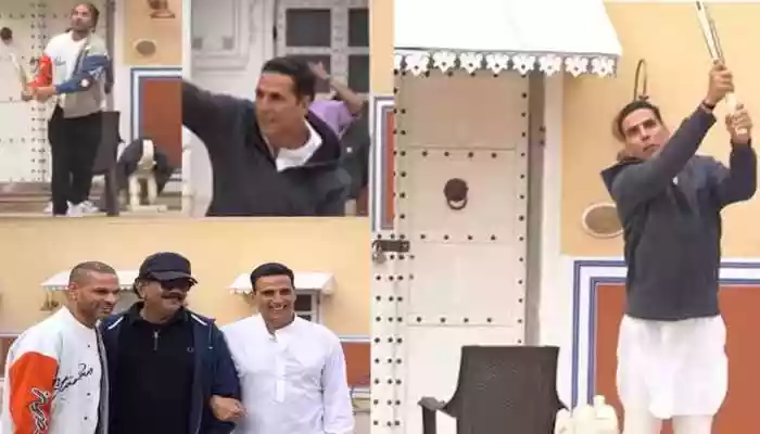 Akshay Kumar & Shikhar Dhawan add the Cricket fever on Bhooth Bangla sets