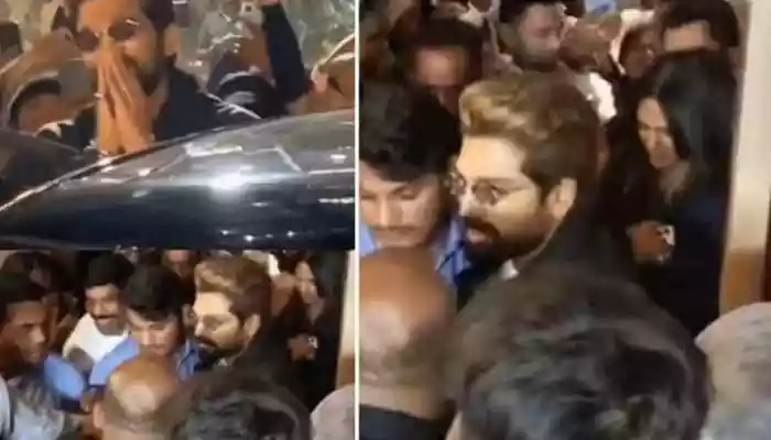 Allu Arjun Mobbed In Hyderabad