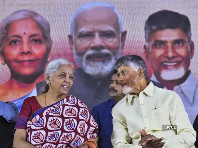 Union Finance Minister Nirmala Sitharaman and Andhra Pradesh CM Chandrababu Naidu laid the foundation for new offices of 15 public sector banks and insurance