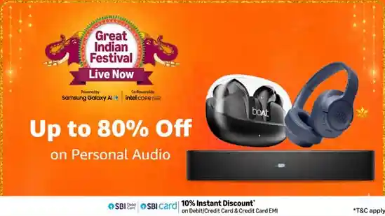 Amazon Great Indian Festival 2025, the biggest sale of the year, is LIVE! Prime Members can enjoy exclusive early access, with up to 80% off on top flagship soundbars from leading brands. This is your chance to grab the best deals before the main Diwali sale begins tonight at midnight on 23rd September.