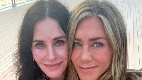 American actors Jennifer Aniston and Courteney Cox are keeping the Friends spirit alive. The two former co-stars reunited recently and shared glimpses of their time together on Instagram, much to the delight of fans. Courteney posted a selfie with Jennifer and captioned it, “We look so cute next to each other….so do they,” referring to their brand products placed side by side in her shower. Jennifer's haircare line LolaVie launched in 2021, while Courteney introduced her home care brand Homecourt in 2022.