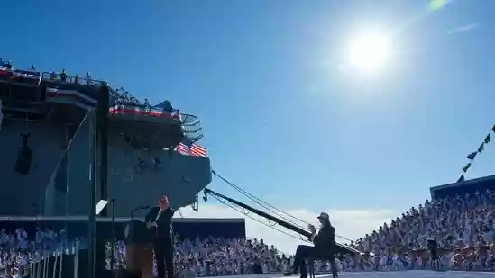 American forces have struck another vessel allegedly carrying illegal drugs off Venezuela's coast, according to US President Donald Trump, who appeared to threaten further action inside Venezuelan territory, Al Jazeera reported. Speaking at Naval Station Norfolk on Sunday beside the aircraft carrier USS Harry S Truman, Trump praised the Navy's efforts to combat what he called 