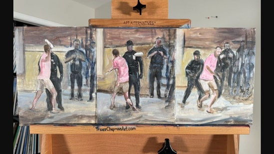 An employee at the US Department of Justice (DOJ) was recently arrested for throwing a sandwich at a federal agent, and now some people have turned this moment into a resistance icon with Banksy-style portraits in Washington, DC. Colloquially named the “Sandwich guy,” the arrested man's name is Sean Charles Dunn. He went viral when an Instagram user shared a video showing him throwing a sub at a federal officer deployed to Washington, DC, as part of President Trump's crackdown to stop the “crime emergency.”