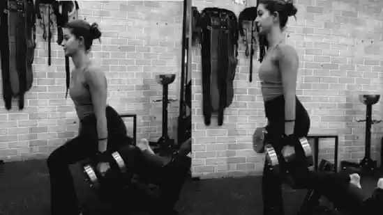 Ananya Panday does Bulgarian split squats