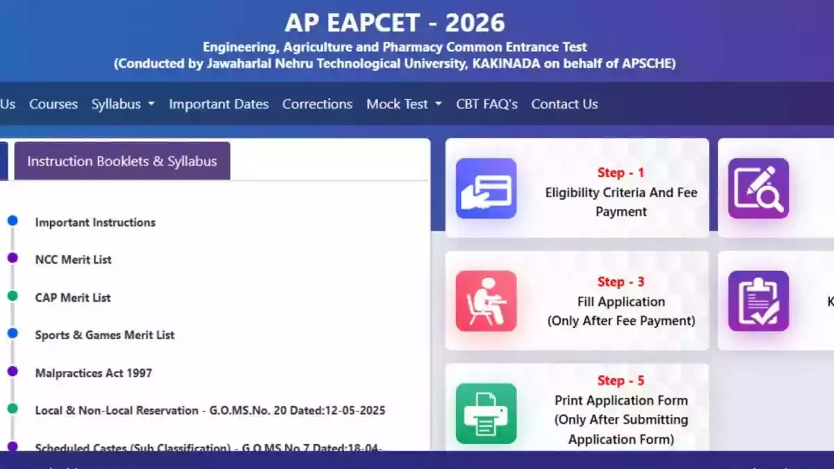 The Andhra Pradesh Engineering, Agriculture, and Pharmacy Common Entrance Test (AP EAMCET) 2026 application process has commenced on cets.apsche.ap.gov.in