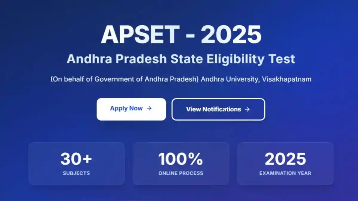 The notification for the Andhra Pradesh State Eligibility Test (APSET-2025) has been issued, providing eligibility for the recruitment and promotion of