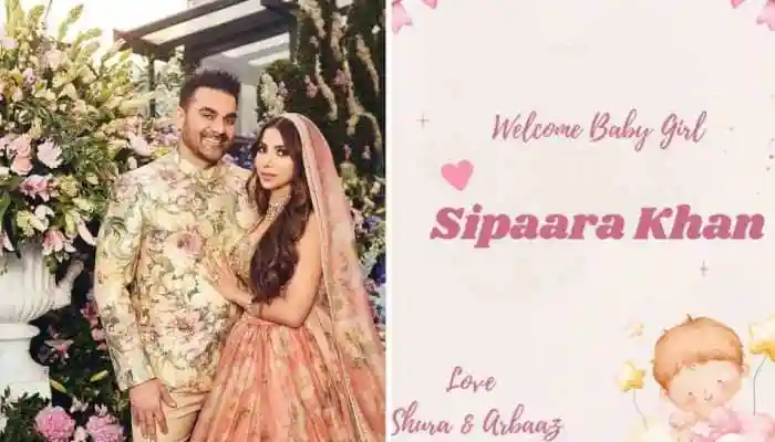 Arbaaz Khan and his wife Sshura Khan have named their newborn daughter Sipaara Khan. Mumbai: Arbaaz Khan and Sshura Khan have locked in on a name for their baby girl. The newest parents in B-town have decided to call their little bundle of joy Sipaara Khan.Arbaaz Khan and his wife Sshura Khan have named their newborn daughter Sipaara Khan.Mumbai: Arbaaz Khan and Sshura Khan have locked in on a name for their baby girl. The newest parents in B-town have decided to call their little bundle of joy Sipaara Khan. Arbaaz and Ssuhura revealed the name of their baby girl through a joint social media post with the caption, 
