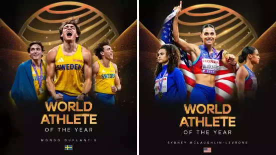 Swedish pole vault star Armand ‘Mondo' Duplantis and US track sensation Sydney McLaughlin-Levrone were named athletes of the year by World Athletics in