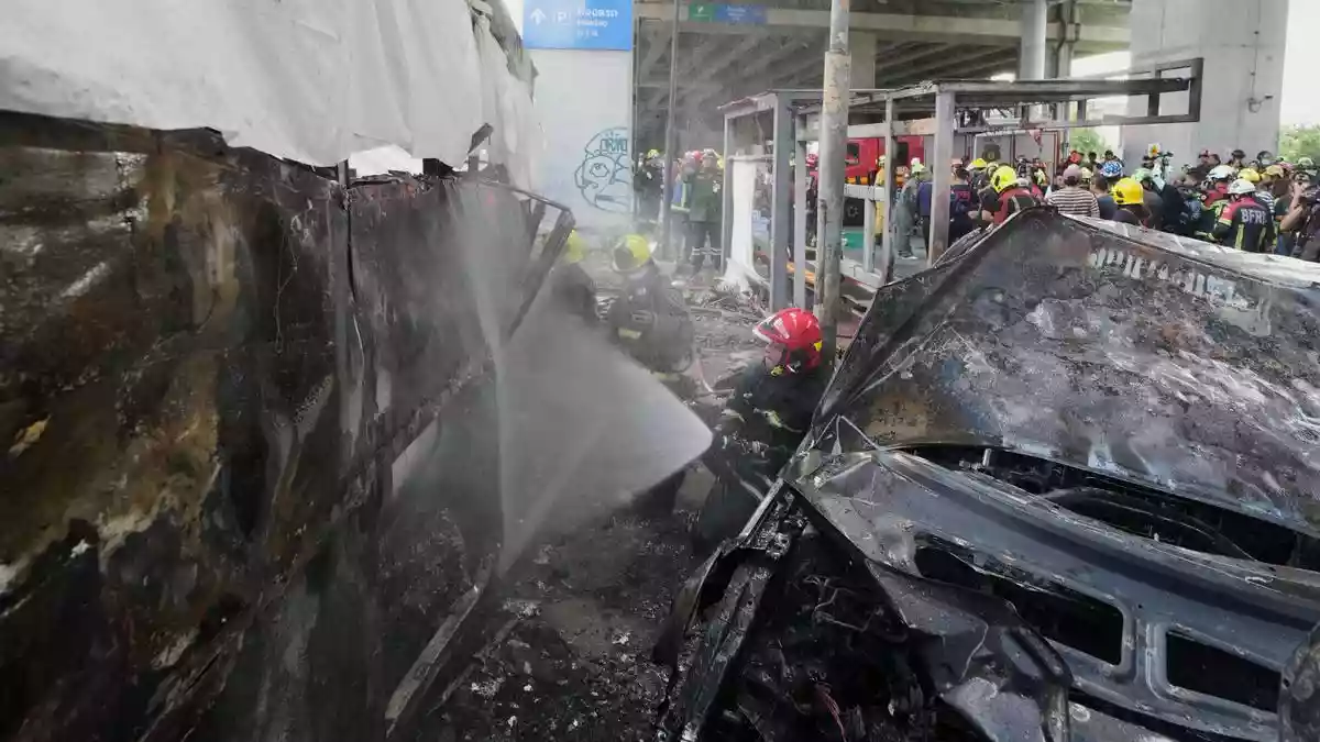 At least eight ​people were killed and 25 ‌others injured after a ​train collision ⁠triggered a fire that engulfed a public bus in ‌Bangkok on