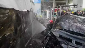 At least eight ​people were killed and 25 ‌others injured after a ​train collision ⁠triggered a fire that engulfed a public bus in ‌Bangkok on