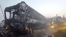 Four people were killed and over two dozen were injured in an early Tuesday (December 16, 2025) vehicle pile-up on the Yamuna Expressway here