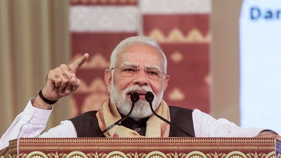 <b>Imphal:</b> Prime Minister Narendra Modi on Sunday laid the foundation stones for multiple infrastructure projects in Assam, including the Guwahati Ring Road, a Brahmaputra bridge, and a medical college in Darrang, while accusing the Congress of ignoring the sentiments of the Assamese people during its time in power.