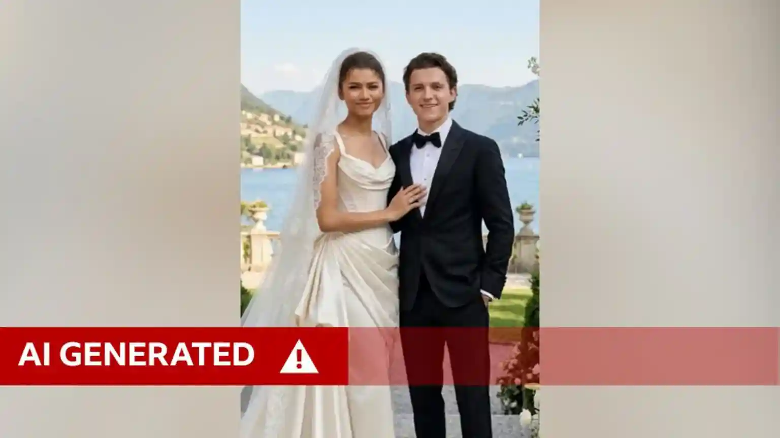 US actress Zendaya has given an amused and bemused reaction to the widely shared photos that appear to show her wedding to fellow actor Tom Holland