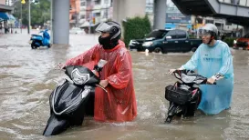 A flood emergency disaster has been declared across Bangkok after 48 hours of heavy rain left roads in the Thai capital submerged