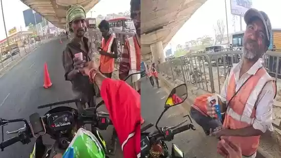 Bengaluru biker offers ice creams to roadside workers amid scorching heat