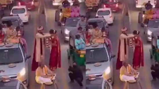 An AI-generated video, showing a couple getting married in the middle of the infamous Silk Board junction, Bengaluru has taken social media by storm
