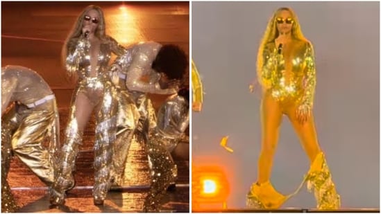 Beyoncé faced a wardrobe slip mid-show but handled it smoothly, earning praise online for her grace and professionalism during the London Cowboy Carter tour. Beyoncé commands the stage every time she performs, and Thursday night's London stop of her Cowboy Carter tour was no exception. Mid-performance, the Grammy-winning singer experienced a minor wardrobe malfunction when her chaps began to slip. But in true Queen Bey fashion, she handled it with grace and confidence without missing a beat. (Also read: Alia Bhatt is the coolest bridesmaid in 3 stunning outfits at best friend's wedding: All the looks she wore. Pics )