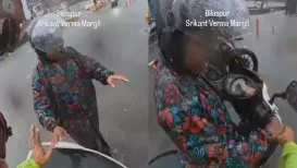 HomeNext<h4>'Content banane nikla tha, dua le kar wapas aaya': Biker rescues woman on waterlogged Bilaspur road</h4><h4>A biker came to the