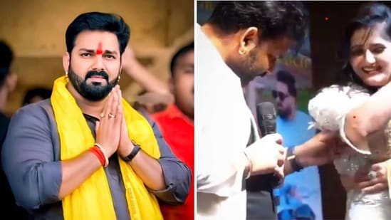 Bhojpuri actor Pawan Singh, of Lagavelu Lipstick fame, has sparked criticism on social media platforms after he touched Anjali Raghav on stage inappropriately. The incident took place at the promotional event of his recently released song Saiya Seva Kare, which also features Anjali.