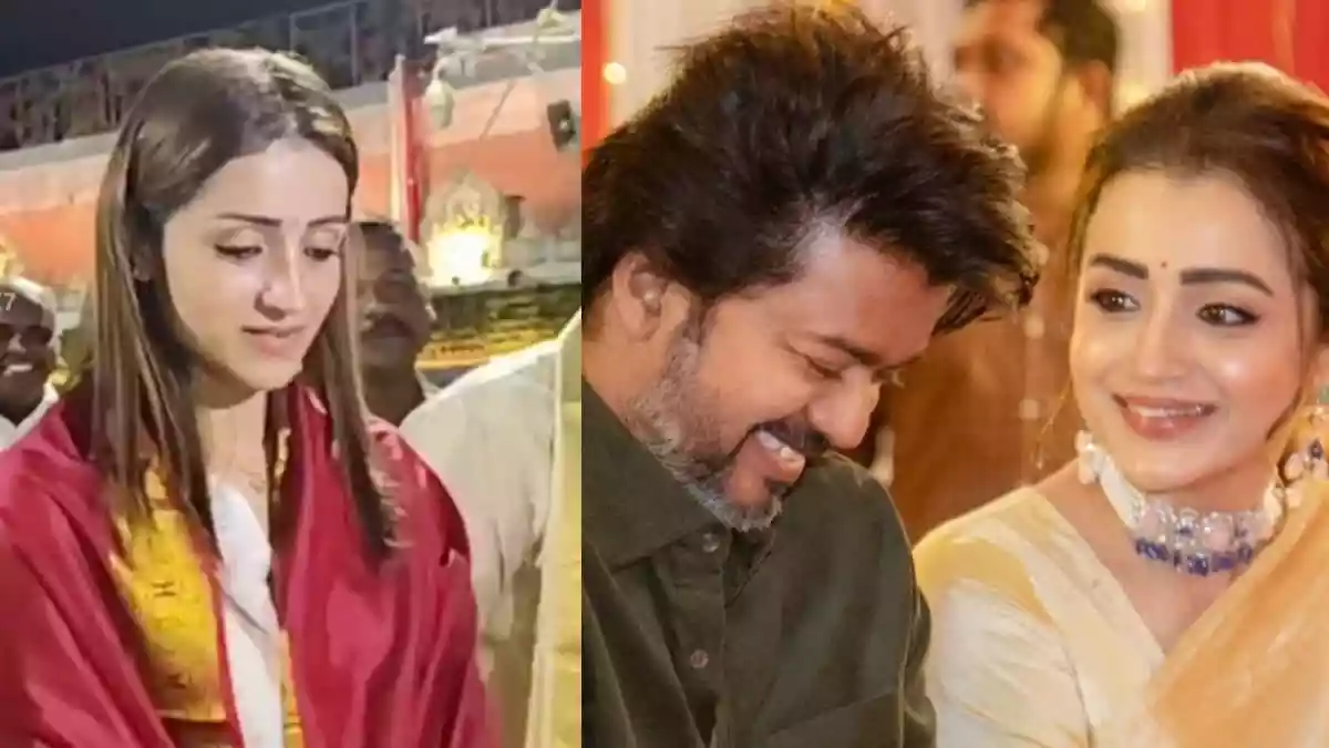 Birthday Girl Trisha Krishnan Visits Tirupati As Vijay's TVK Awaits Tamil Nadu Election Results