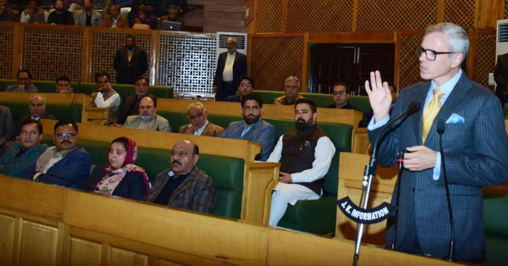Bharatiya Janata Party MLAs in Jammu and Kashmir on Friday protested against a reference to a 2000 autonomy resolution made in a fresh one moved by Chief
