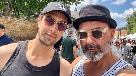 Bobby Deol, in his note for son Aryaman Deol, expressed his love and wished him too. Check out his post here. Actor Bobby Deol shared a rare selfie with son Aryaman Deol as he clocked his 24th birthday. Taking to Instagram on Monday, Bobby also penned a sweet note for Aryaman. (Also Read | Bobby Deol opens up about Aryaman Deol's Bollywood debut, reveals both his sons will join films in 3-4 years)