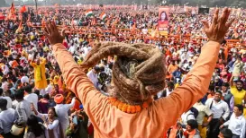 On Sunday, December 7, Kolkata's Brigade Parade Ground underwent a striking transformation as the venue turned saffron during a mass Gita recitation
