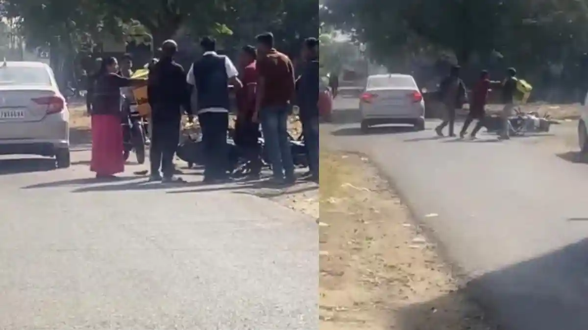 A street confrontation in Maharashtra has drawn attention after visuals showed a delivery agent being assaulted following a minor road incident