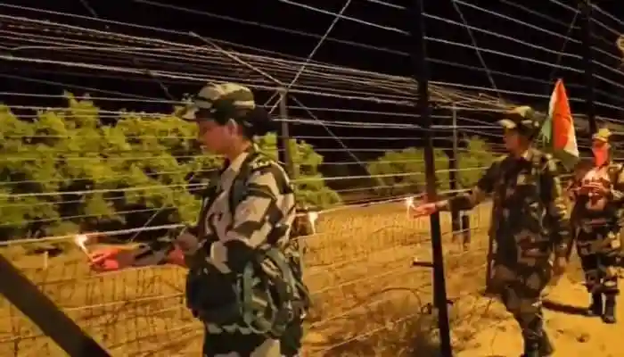 BSF Celebrates Diwali By Lighting Candles Along Indo-Pak Border In Jaisalmer