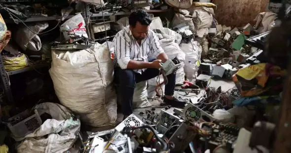 India is the world's third-largest producer of electronic waste like computer chips and batteries, known as “e-waste”
