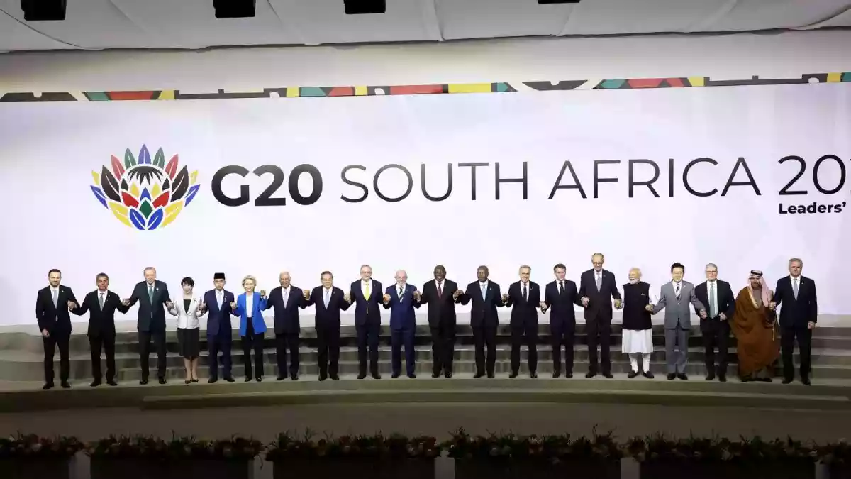 South African President Cyril Ramaphosa said the declaration adopted by G20 countries “cannot be renegotiated