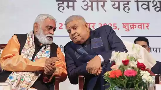 Four months after he took everyone by surprise with a sudden resignation, former vice president Jagdeep Dhankhar gave his first public speech at the book