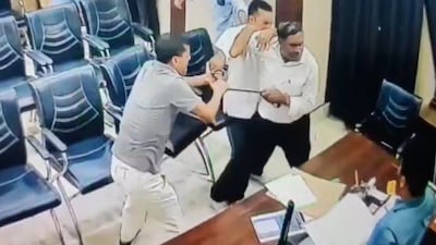 Chaos erupted at the Basic Shiksha Adhikari's (BSA) office in Sitapur, Uttar Pradesh, when a headmaster assaulted the officer in front of the staff. The entire incident, captured on CCTV, shows the official being thrashed with a belt in front of staff members.