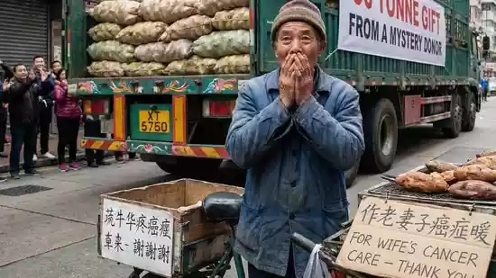 Chinese man selling sweet potatoes for wife’s cancer care gets 50 tonne gift