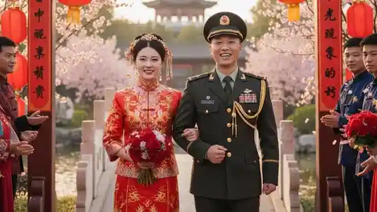 A Chinese woman who was rescued as a child from the debris of the devastating Wenchuan earthquake has married the soldier who pulled her to safety