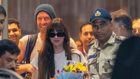 Chris Martin and Dakota Johsnon reportedly ended their 9-year relationship last week. Coldplay frontman Chris Martin had fans shocked as he gave a shoutout to Dakota Johnson's upcoming film, Materialists, at a recent concert of the band. What made this news is that reports had claimed Chris and Dakota broke up last week. The shoutout sparked new speculations, saying either the celeb couple had not broken up, or patched things up. (Also read: Why did Dakota Johnson and Chris Martin break up? End of couple's 8-year on-off relationship may be ‘final’ this time)