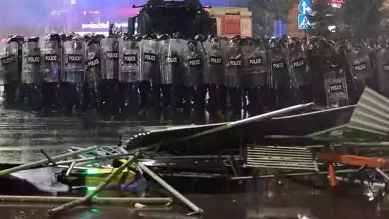 Clashes broke out in Georgia after the opposition party staged a massive demonstration on Saturday after the local elections. The police used pepper spray and water cannons to quell the protesters who were trying to enter the presidential palace. Five activists were detained after the opposition parties called for “peaceful revolution” against the Georgian Dream (GD) party, news agency Reuters reported.Clashes broke out in Georgia after the opposition party staged a massive demonstration on Saturday after the local elections. The police used pepper spray and water cannons to quell the protesters who were trying to enter the presidential palace.Five activists were detained after the opposition parties called for “peaceful revolution” against the Georgian Dream (GD) party, news agency Reuters reported.Twenty one security personnel and six protestors suffered injuries in the clashes, reports said.The ruling GD party said it had secured all municipality seats across the South Caucasus country of 3.7 million people in an election boycotted by the two largest opposition blocs.