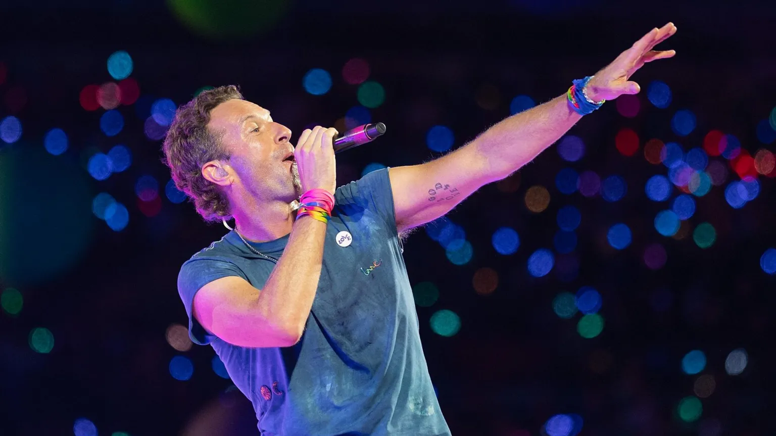 Coldplay celebrated the end of their record-breaking 10-show run at Wembley Stadium with a dazzling, multi-coloured night of musical magic. Playing hits from every era of their 25-year career, they filled the stadium with light, and even indulged themselves with a giddy version of Whitney Houston's I Wanna Dance With Somebody. 