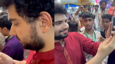 Comedian Samay Raina has once again caught the attention of social media users, this time not for his shows but for seeking blessings at Mumbai's famous Lalbaugcha Raja. The stand-up comic star visited the pandal along with The Habitat Mumbai owner Balraj Singh Ghai and Rahool Kanal, Yuva General Secretary of Eknath Shinde's Shiv Sena.
