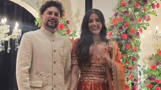 Cricketer Kuldeep Yadav got engaged to childhood friend Vanshika on June 4 in a low-key ceremony in Lucknow. Vanshika wore an ornate orange lehenga. Kuldeep Yadav pleasantly surprised the internet with the announcement of his engagement. The cricketer got engaged to his childhood sweetheart, Vanshika, on June 4, according to reports. The couple hosted an intimate bash to celebrate the special occasion in Lucknow, attended by close friends and family.