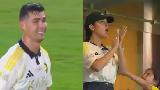 Cristiano Ronaldo in tears as Georgina applauds emotionally - Viral video