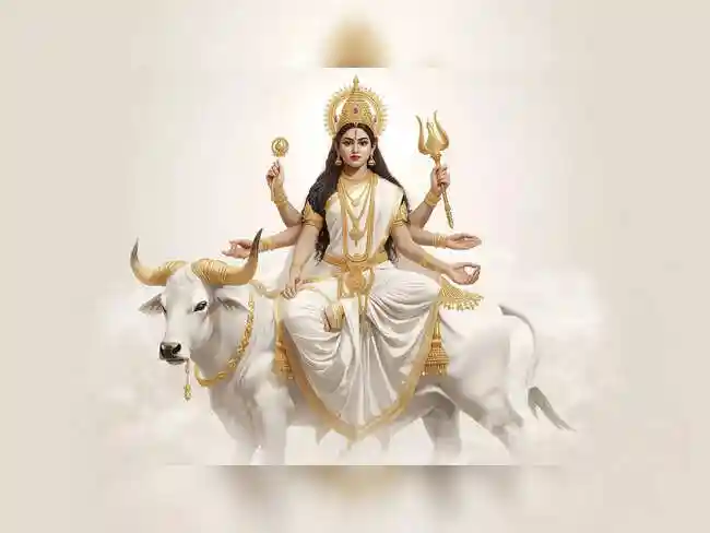 Day 8 of Navratri, celebrated as Goddess Mahagauri, represents purity, peacefulness, and inner calmness. People pray to her to destroy sins, attain spiritual development, and bring calmness into their lives. She is famous for her shining white color and peaceful temperament, and Mahagauri instills discipline, sympathy, and divine mercy during the sacred Navratri festival.