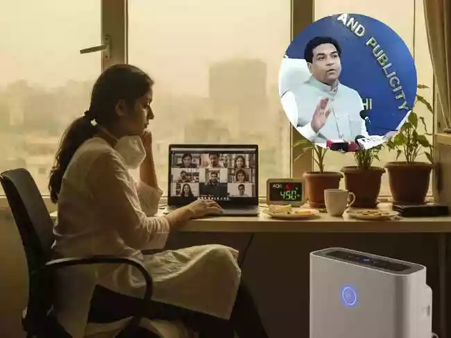 Delhi mandates work-from-home for all government and private employees as hazardous air pollution grips the city. Offices must operate with 50% staff on-site