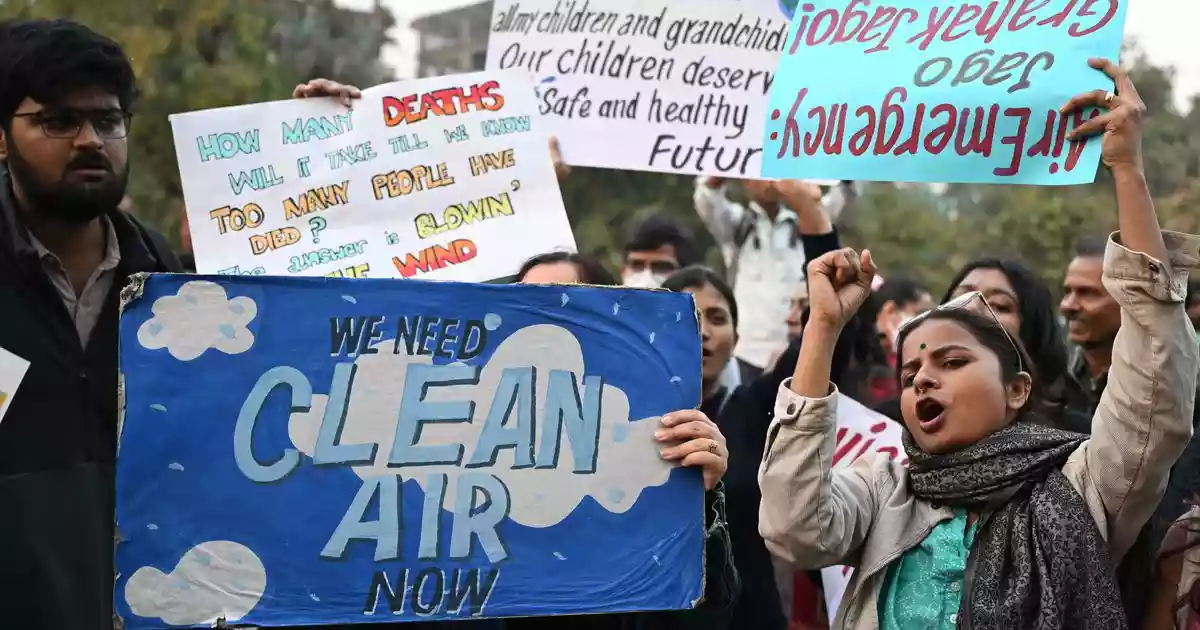 Delhi pollution protest